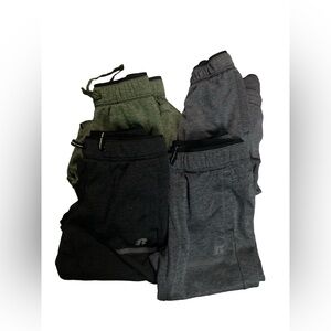Russell Athletic Kids' Joggers - Black, 2Gray, Olive-Bundle